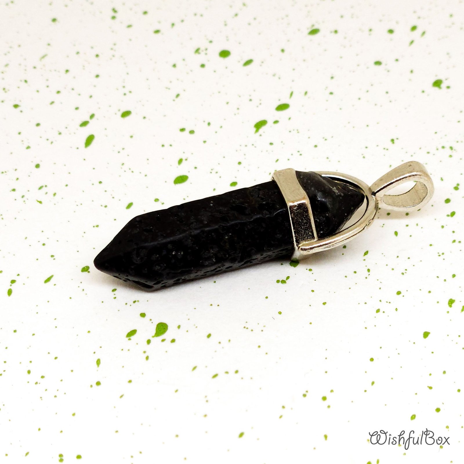 Lava Bead Crystal Pendant - Image 2