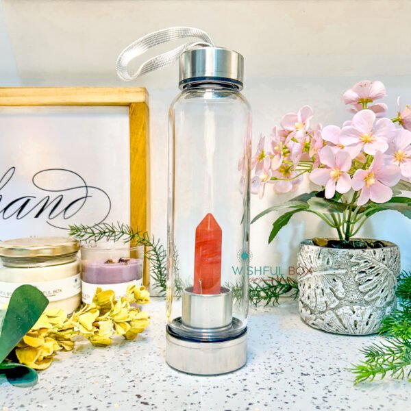 Carnalian Glass Water Bottle