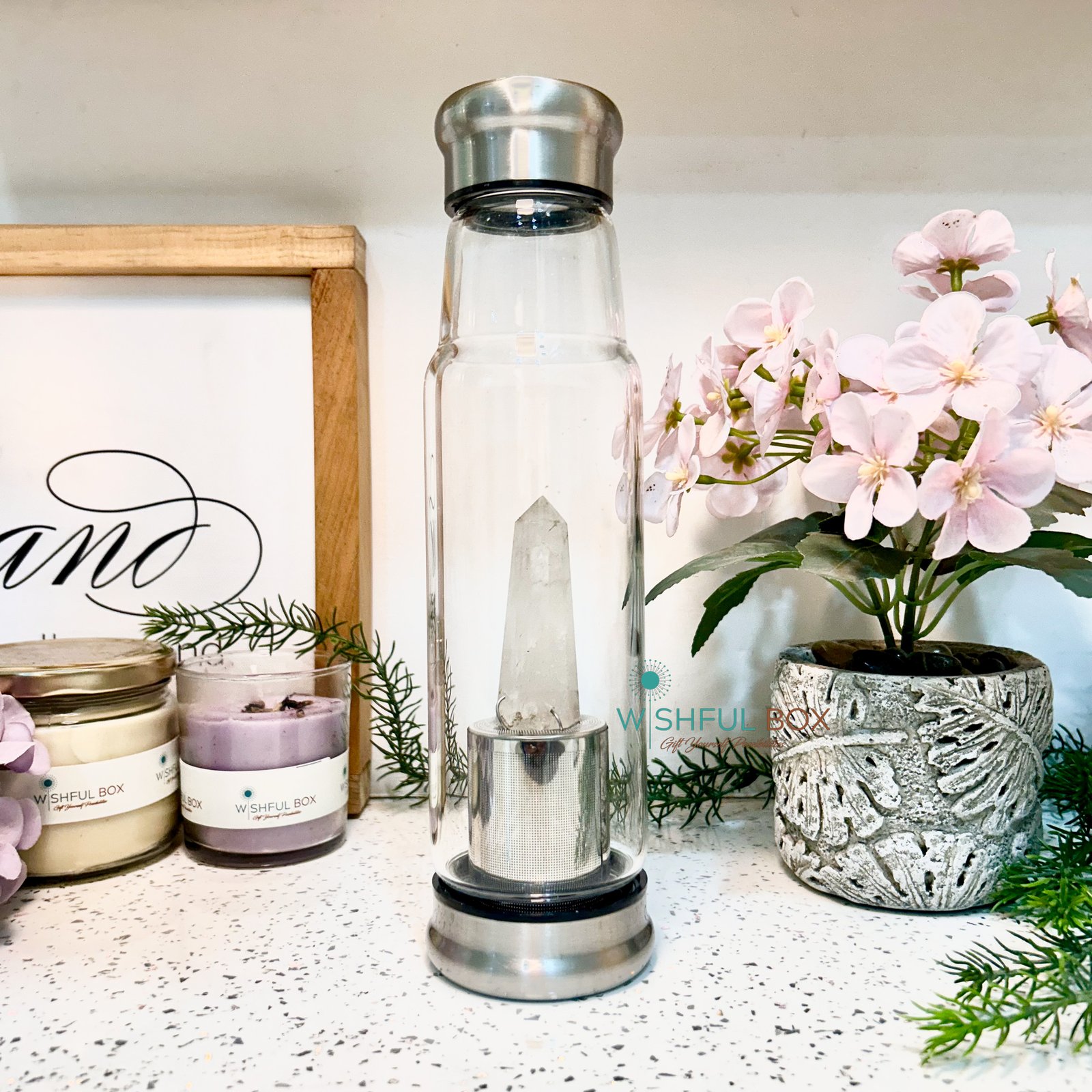 Clear Quartz Water Bottle
