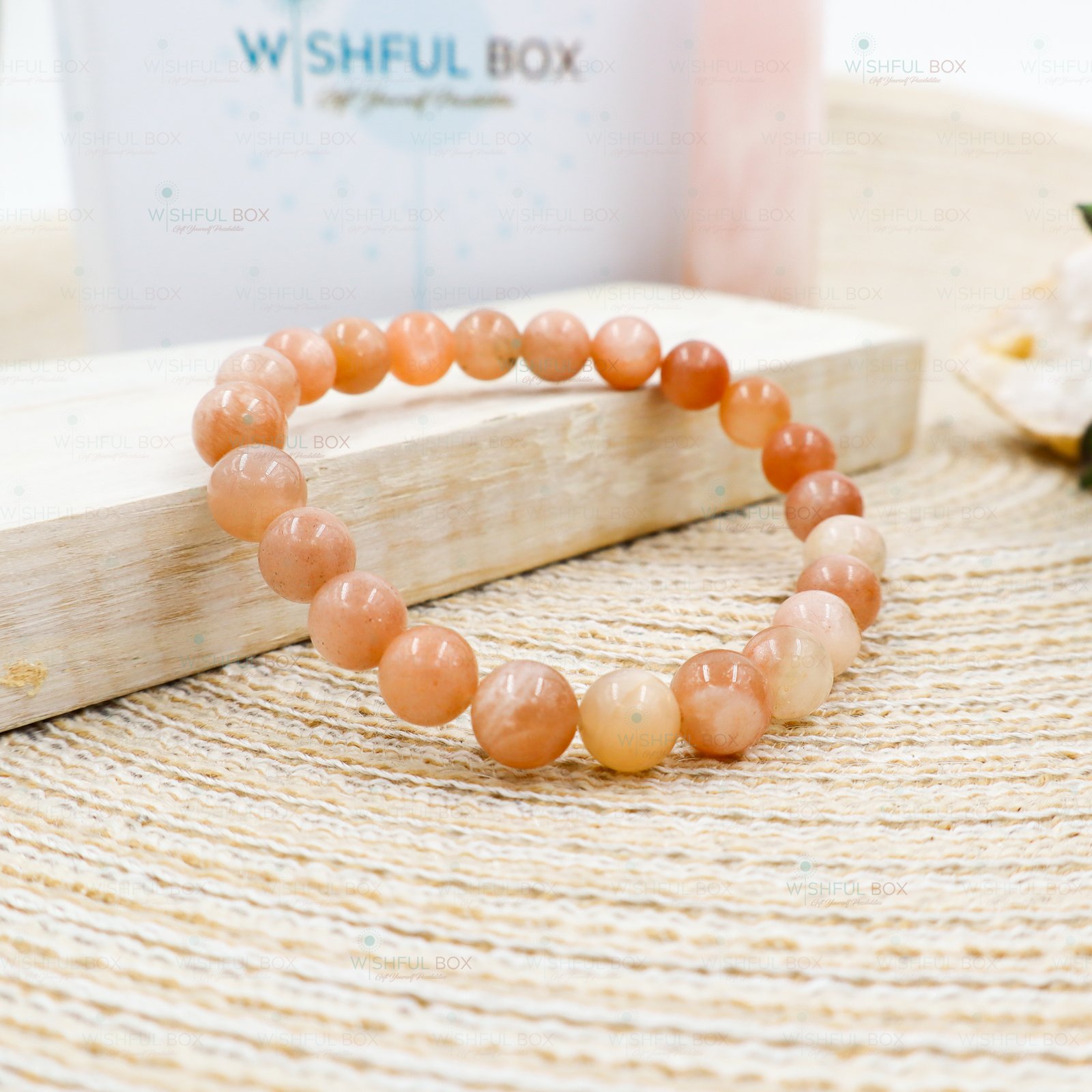 Peach Moonstone Crystal Bracelet