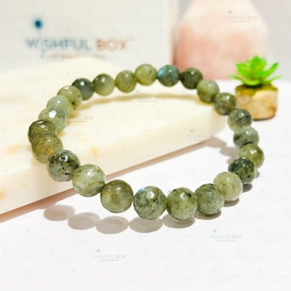 Labradorite Faceted Crystal Bracelet 8mm