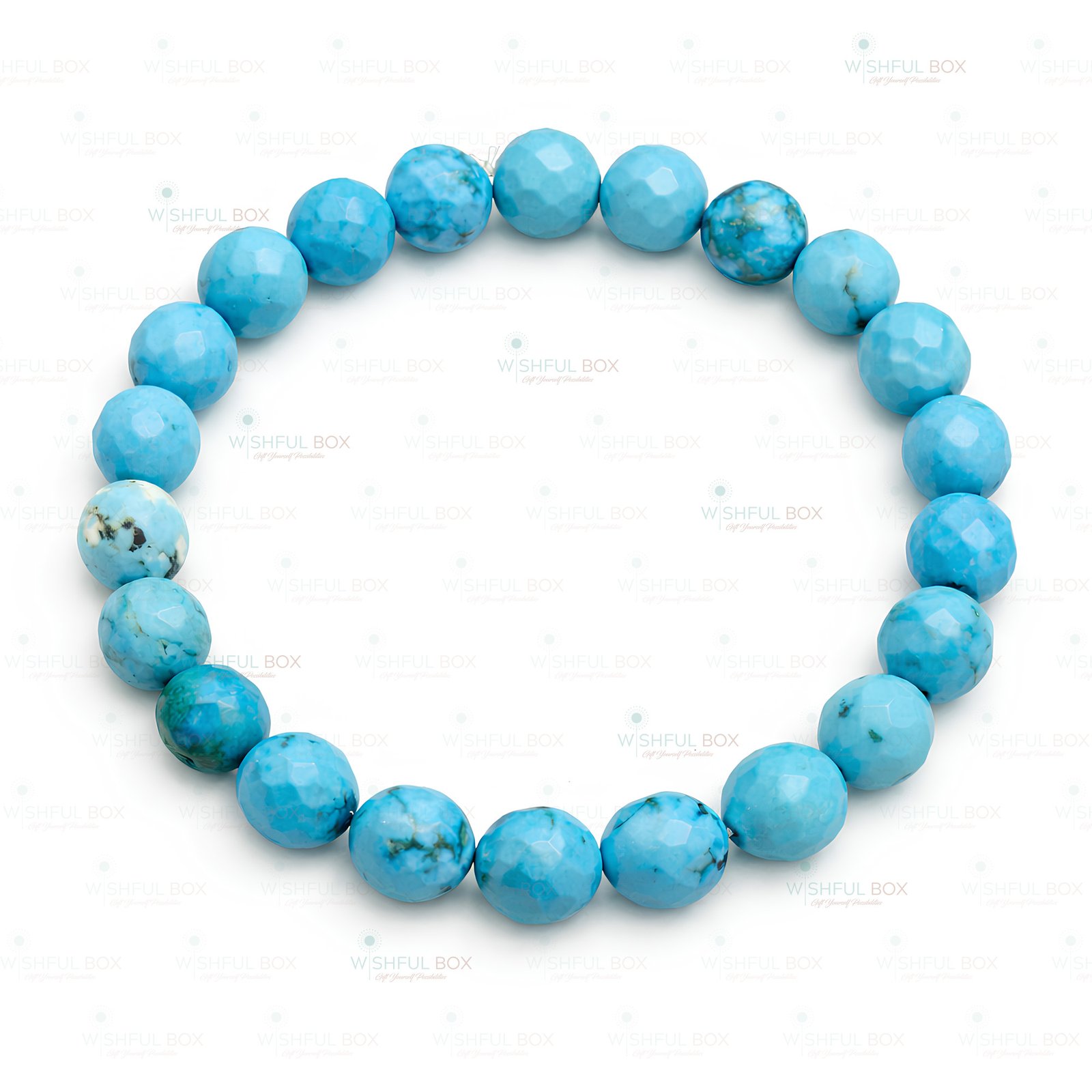 Turquoise Faceted Crystal Bracelet 8mm - Image 2
